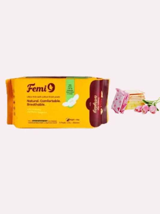 Femi9 Anion Sanitary Napkins | 410mm | XXL-5 Pads | Cotton pads